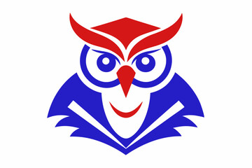 Owl Wisdom Knowledge Mascot Logo art vector on white background 