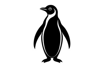 penguin	vector silhuette illustration  art vector on white background 