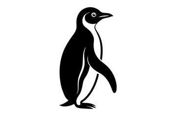 penguin	vector silhuette illustration  art vector on white background 