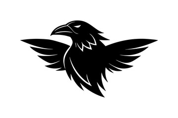 Raven Shadow Mystique Mascot Logo art vector on white background 