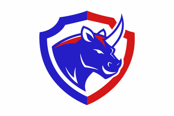Rhino Shield Guardian Mascot Logo art vector