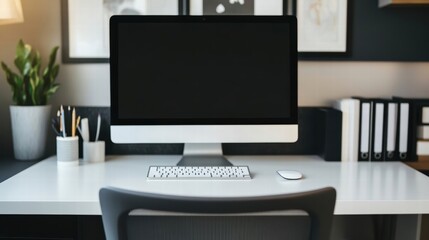 Fototapeta premium modern home office workspace with computer