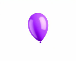 Purple Balloon with 3D Effect Isolated on White Surface