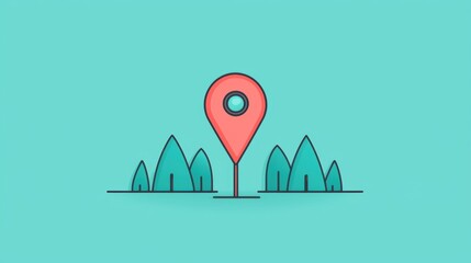 Location GPS Icon A stylized GPS icon with satellite signals, representing global positioning system technology and connectivity.