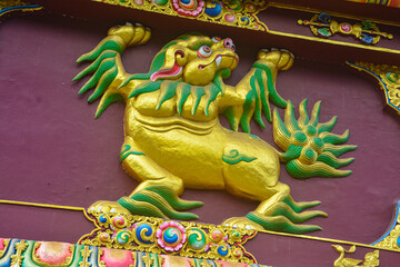 chinese dragon statue in buddhapark ravangla