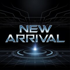 Naklejka premium Futuristic New Arrival Announcement Digital Display