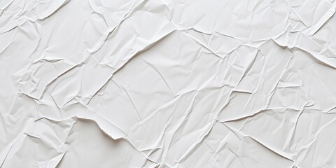 Obraz premium Crumpled white paper displays an array of textures and folds, creating an interesting background suitable for artistic and design applications. Generative AI
