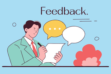 Business feedback flat illustration