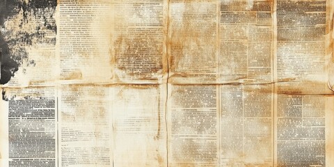 A worn manuscript displays faded text, revealing the intricate details of historical writing. The aged paper shows signs of time, reflecting its past significance. Generative AI
