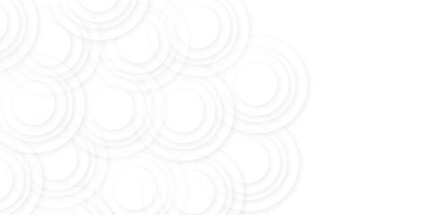 Abstract background with circle white abstract geometric background. Modern and geometric design with paper circle design silver background web design Banner Pattern texture space concept.