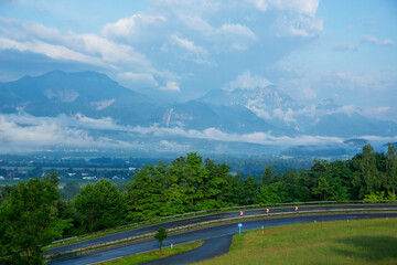 Julian Alps landscape after the rain in morning