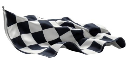checkered flag isolated on white background