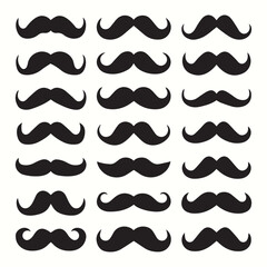 Mustaches icon, hipster sign, Father's Day symbol, barber logo, human whisker