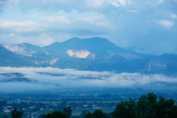 Julian Alps landscape after the rain in morning