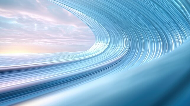 Train Futuristic Tunnel Design Abstract view of a hyperloop tunnel with swirling light trails and geometric patterns, creating a visually captivating and futuristic atmosphere.