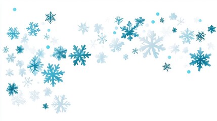 Transparent or Overlay Snowflake Backgrounds Semi transparent snowflakes scattered across a transparent background, creating a subtle and elegant winter overlay.