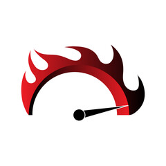 Speed Logo Symbol. Gauge Meter Icon. Speedometer Icon. Tachometer or Odometer Display. Vector Illustration.