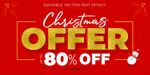 Modern Promotional ad design for Christmas offer shopping sale, deal, discount on red background.