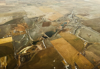 Aerial View of Farms
