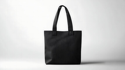 Black shopping bag mockup. Tote bag mockup