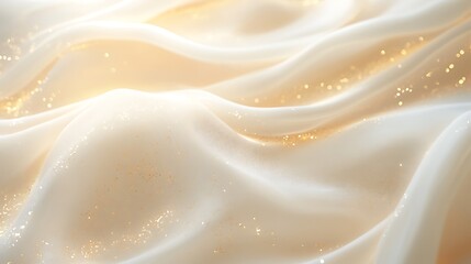 Ivory canvas with subtle golden particles and soft glowing accents