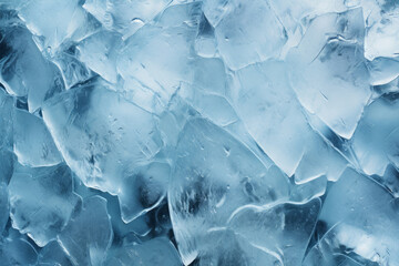 Obraz premium Processed collage of blue cold cracked ice surface texture. Background for banner, backdrop