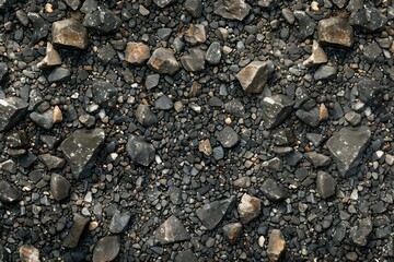 Photo of Grey gravel rock ground debris. Background texture for backdrops or mapping