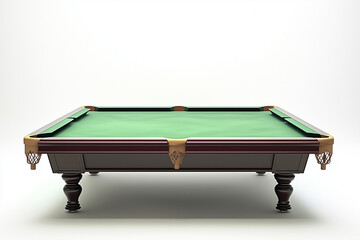Selective focus billiard table isolated on white background, Snooker table on white.
