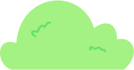 Green Bush doodle flat