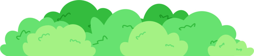 Green Bush doodle flat