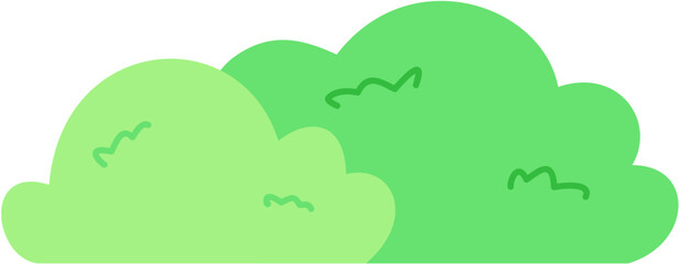 Green Bush doodle flat