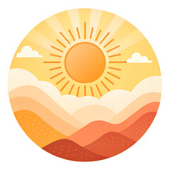 Stylized icon of weather condition like sunny with soft gradients and smooth edges
