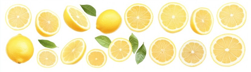 Vibrant Lemon Slices: A Fresh and Healthy Food Display