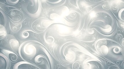 Abstract gray pattern with soft light swirls and glowing highlights