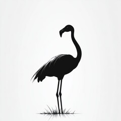 Obraz premium Elegant black flamingo silhouette.