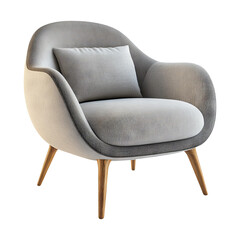 Naklejka premium Modern Armchair on Transparent Background