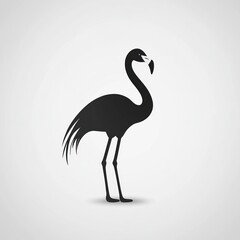 Elegant black flamingo silhouette. (1)