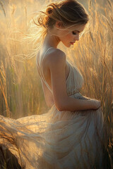 woman in a field