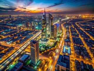 Riyadh Skyline Drone Night Photography: Stunning Aerial Views of City Lights
