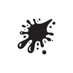 Flat Paint Splatter Icon Set in Vector Format: Creative Paint Splash Silhouettes for Art and Design Projects

