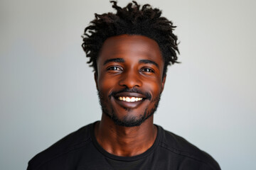 Obraz premium African black men, 20-40 years old, dressed in simple, work appropriate attire, relaxed in front of solid backgrounds, capturing their authentic style and confidence.
