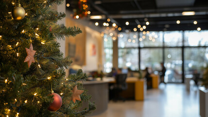 Wigilia firmowa. Choinka bożonarodzeniowa w biurze