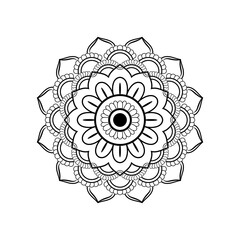 Vector abstract mandala pattern. Art on the wall. Coloring book Lace pattern The tattoo.