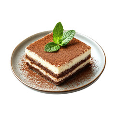 Tasty Chocolate Dessert with Mint Leaf Garnish