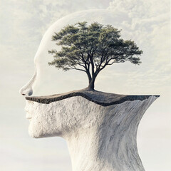 A Tree Growing from a Human Silhouette
