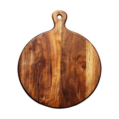 Round Wooden Cutting Board on Transparent Background