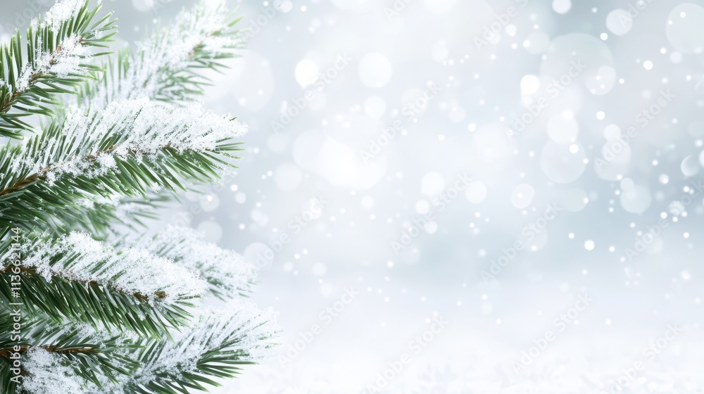 Aufkleber Create a Festive Atmosphere With a Frosted Bokeh Winter Wonderland Background