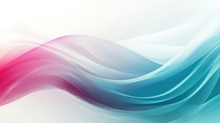Fototapeta premium Abstract Fluid Waves an aesthetic background featuring flowing, fluid wave patterns in vibrant turquoise, magenta, and white with a glossy, modern feel