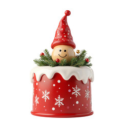 santa claus with christmas cake Transparent background