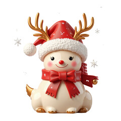 Christmas santa claus and snowman Transparent background